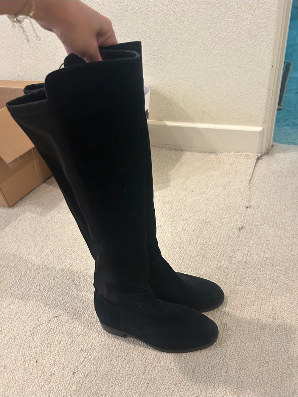 Blondo Waterproof Black Over-the-Knee Suede Boots